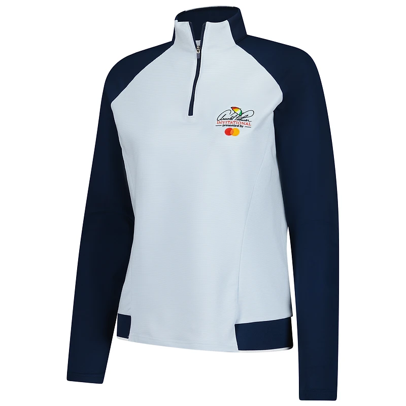 Women's FootJoy White/Navy Arnold Palmer Invitational Striped Raglan Quarter-Zip Jacket