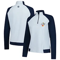 Veste à glissière quart de tour rayée Arnold Palmer Invitational blanche/bleue FootJoy pour femme
