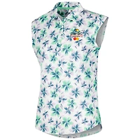 Women's FootJoy White Arnold Palmer Invitational Cap Sleeve Floral Polo