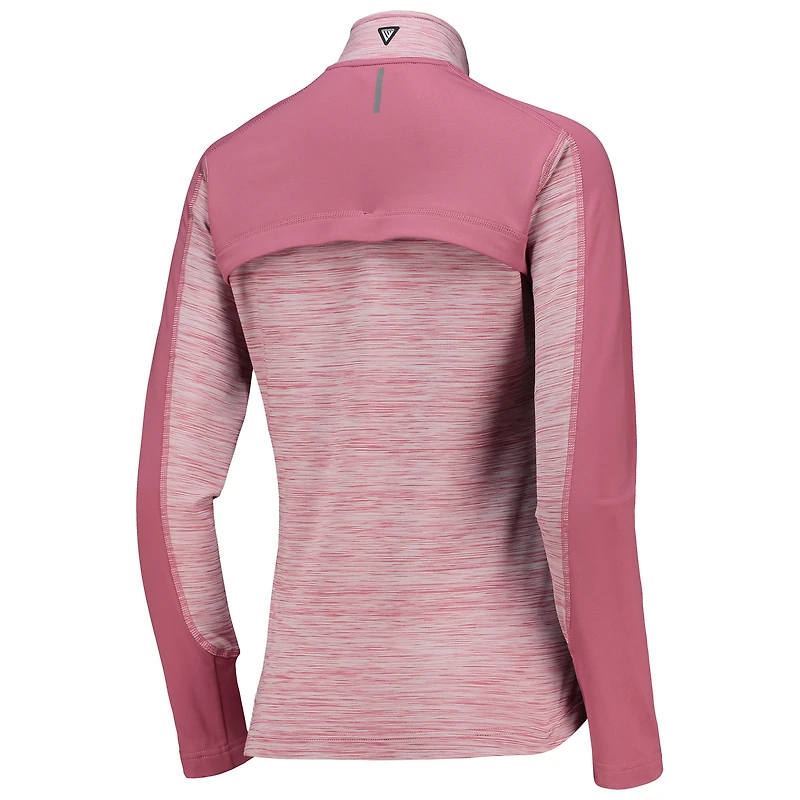 Women's Levelwear Pink Arnold Palmer Invitational Aura Space-Dye Raglan Full-Zip Top
