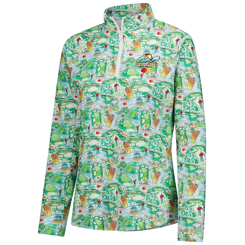 Women's Smith & Quinn Green Arnold Palmer Invitational Ava Conversational Quarter-Zip Pullover