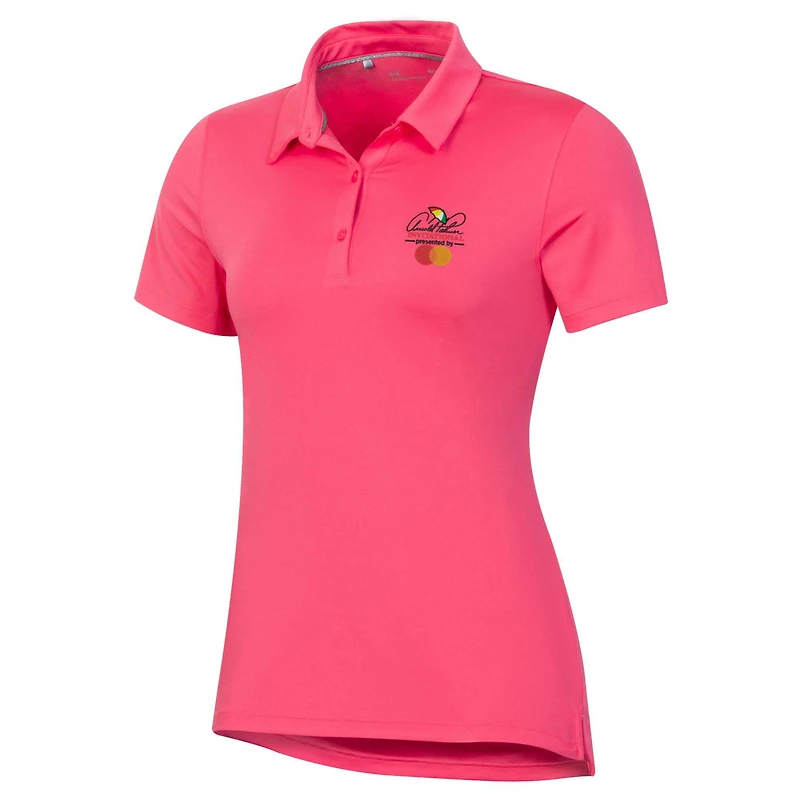 Women's Under Armour Pink Arnold Palmer Invitational T2 Green Polo