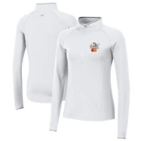 Women's Under Armour  White Arnold Palmer Invitational T2 Green Quarter-Zip Pullover Top