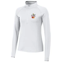 Women's Under Armour  White Arnold Palmer Invitational T2 Green Quarter-Zip Pullover Top