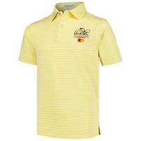 Polo en jersey de performance à rayures tambour sur invitation Arnold Palmer jaune Peter Millar pour jeunes