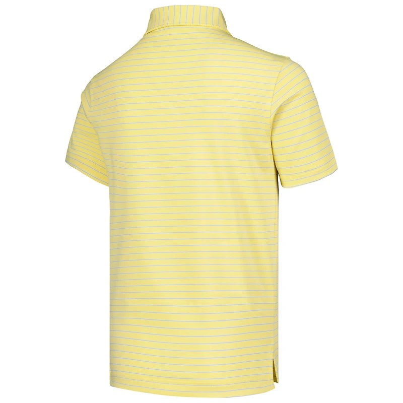 Polo en jersey de performance à rayures tambour sur invitation Arnold Palmer jaune Peter Millar pour jeunes