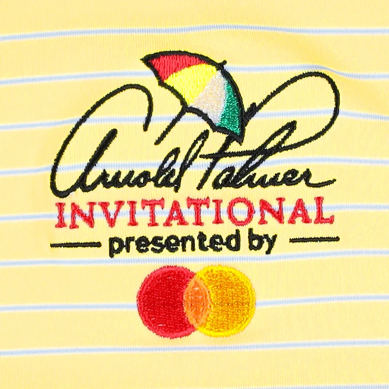 Polo en jersey de performance à rayures tambour sur invitation Arnold Palmer jaune Peter Millar pour jeunes