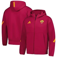 Veste à capuche zippée intégrale adidas rouge AS Roma 2025/26 Anthem pour homme