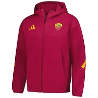 Veste à capuche zippée intégrale adidas rouge AS Roma 2025/26 Anthem pour homme