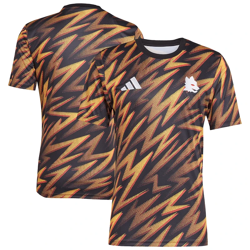 Haut d'avant-match adidas noir AS Roma 2025/26 AEROREADY pour homme