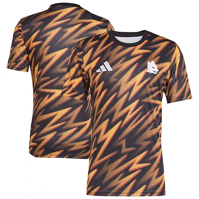 Haut d'avant-match adidas noir AS Roma 2025/26 AEROREADY pour homme