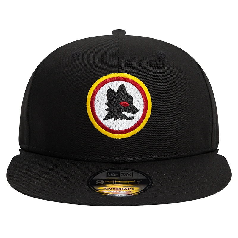 Men's New Era Black AS Roma Lupetto 9FIFTY Snapback Hat