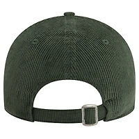 Casquette ajustable 9FORTY ton sur ton en velours côtelé vert AS Roma New Era pour hommes