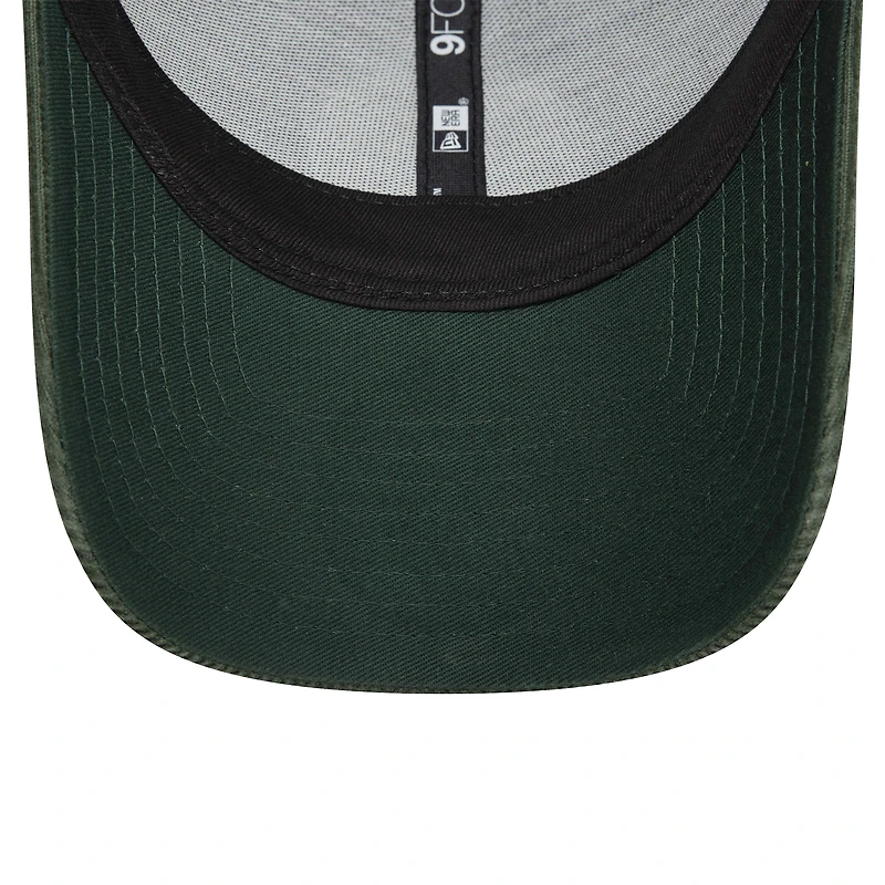Casquette ajustable 9FORTY ton sur ton en velours côtelé vert AS Roma New Era pour hommes