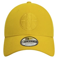 Casquette ajustable 9FORTY ton sur ton en velours côtelé AS Roma New Era pour homme jaune