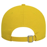 Casquette ajustable 9FORTY ton sur ton en velours côtelé AS Roma New Era pour homme jaune