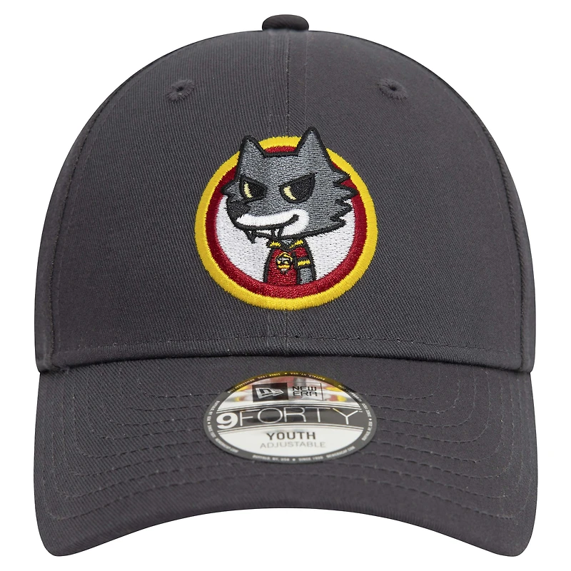 Youth New Era Gray AS Roma Romolo 9FORTY Adjustable Hat