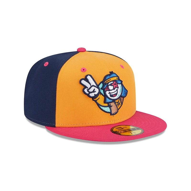 Casquette ajustée 59FIFTY dorée pour homme New Era Asheville Tourists Theme Nights