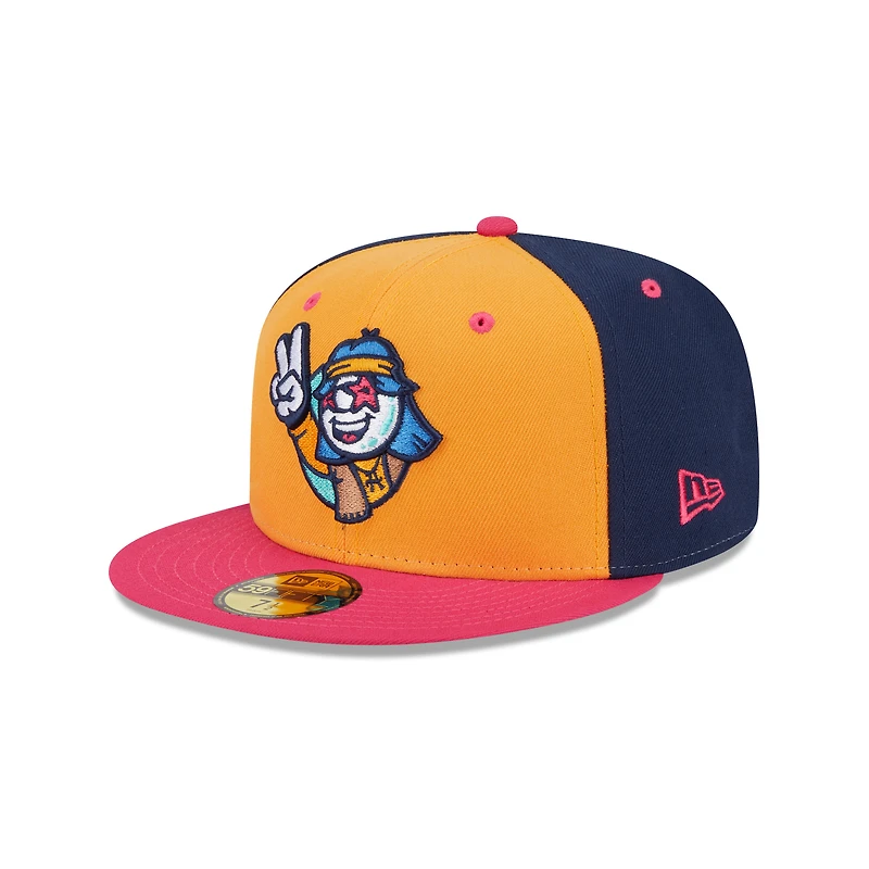 Casquette ajustée 59FIFTY dorée pour homme New Era Asheville Tourists Theme Nights