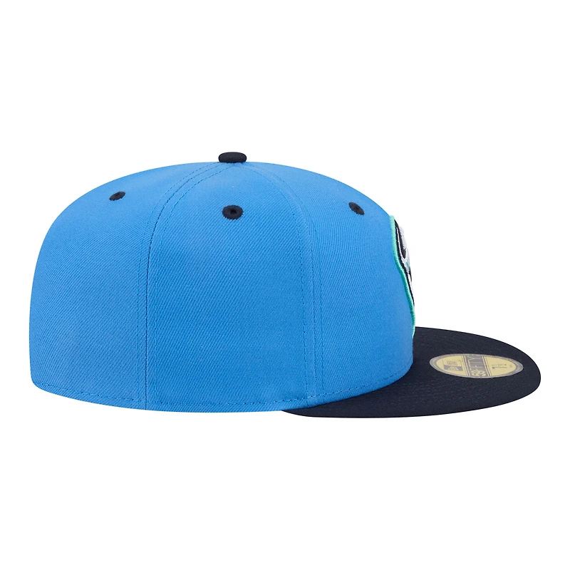 Casquette ajustée New Era bleue pour homme Asheville Tourists Minor League Theme Nights 59FIFTY