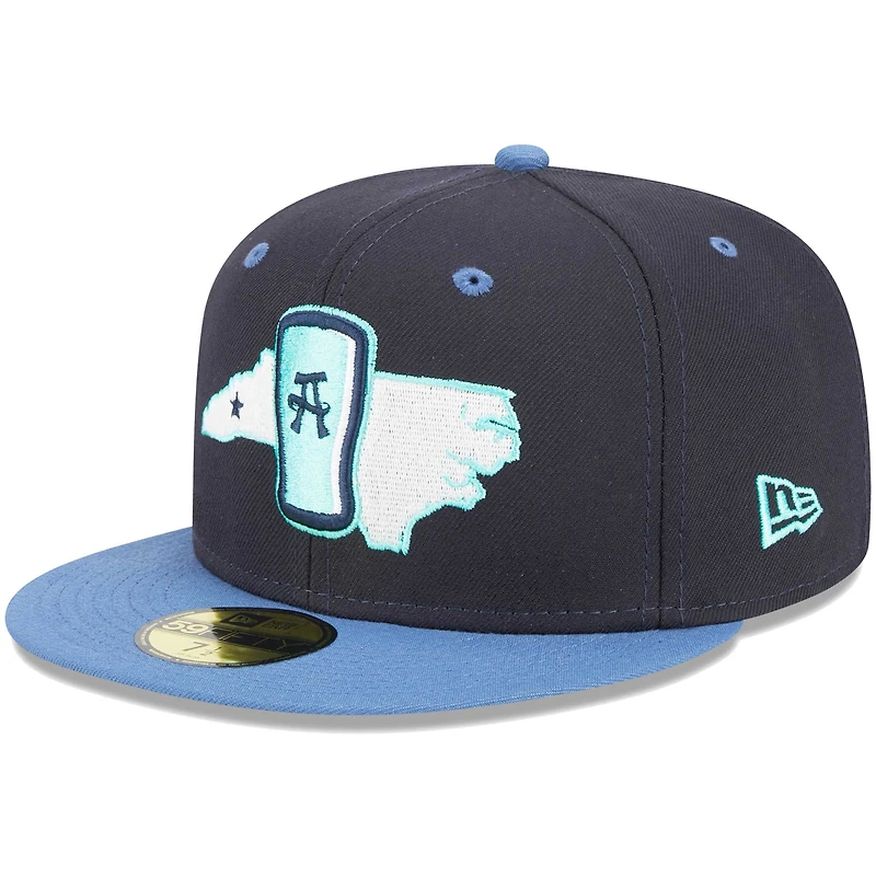 Casquette ajustée 59FIFTY New Era pour homme bleu marine Asheville Tourists Theme Nights Beer City