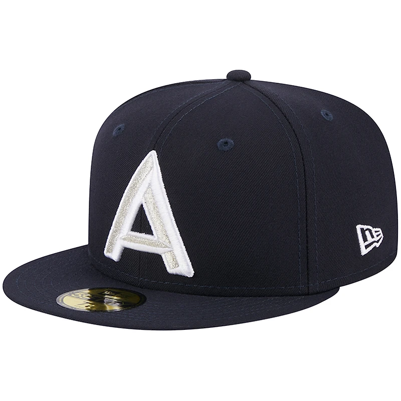 Men's New Era Navy Asheville Tourists Theme Nights Blues  59FIFTY Fitted Hat