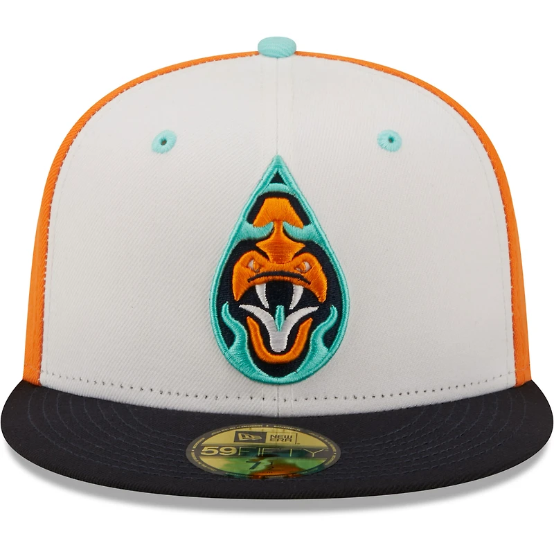 Casquette ajustée 59FIFTY Yacumamas De Asheville Copa La Diversion New Era pour homme, blanc/noir
