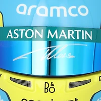 Casque Bell 2025 à l'échelle 1:2 autographié par Fernando Alonso Aston Martin