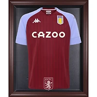 Vitrine de présentation du maillot avec logo de l'équipe Aston Villa marron