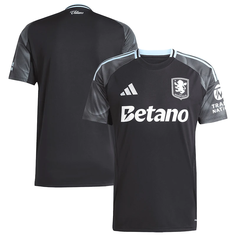 Men's adidas  Black Aston Villa 2025/26 Away Replica Jersey