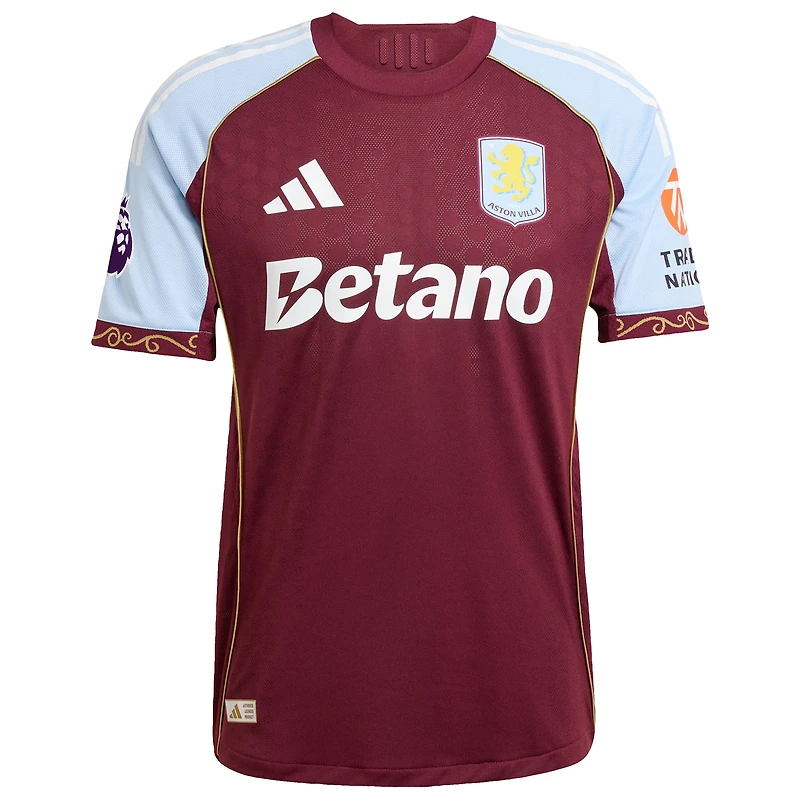 Maillot adidas Claret Aston Villa domicile authentique 2025/26 pour homme