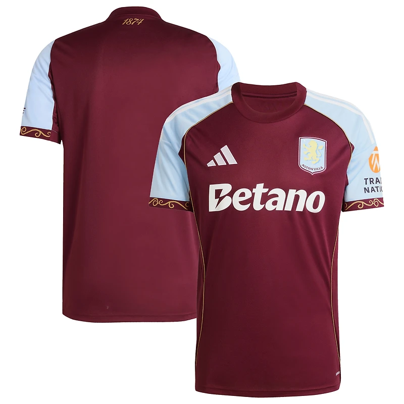 Maillot adidas Claret Aston Villa Domicile 2025/26 Réplique pour Homme