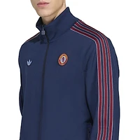 Veste de survêtement zippée adidas bleu marine Aston Villa Terrace Icons pour homme