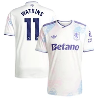 Men's adidas Ollie Watkins White Aston Villa 2025/26 Third Replica Player Jersey