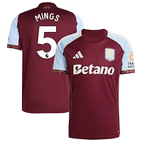 Maillot adidas Tyrone Mings Claret pour homme, réplique domicile Aston Villa 2025/26