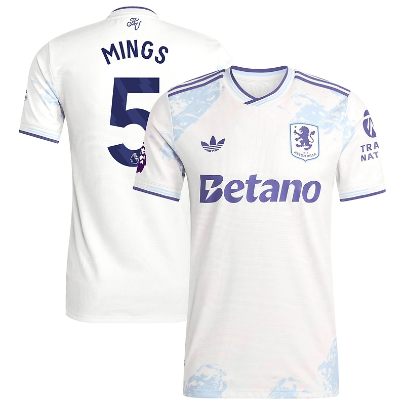 Maillot de joueur authentique adidas Tyrone Mings blanc Aston Villa 2025/26 pour homme