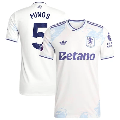 Maillot de joueur authentique adidas Tyrone Mings blanc Aston Villa 2025/26 pour homme