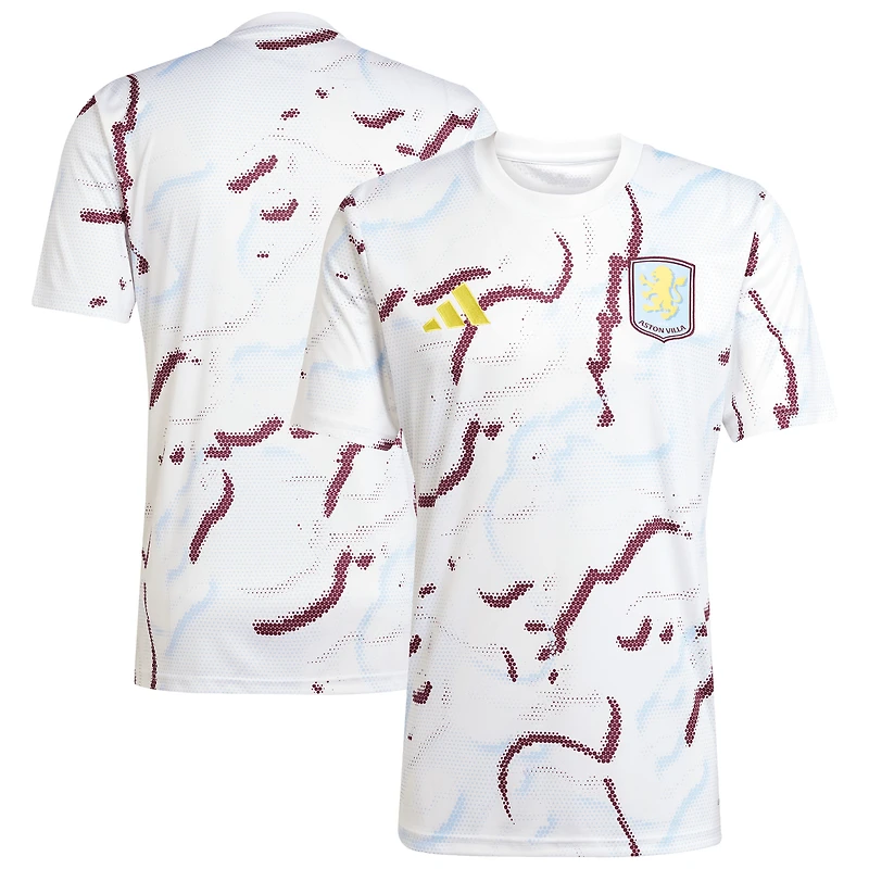 Men's adidas White Aston Villa 2025/26 AEROREADY Pre-Match Top