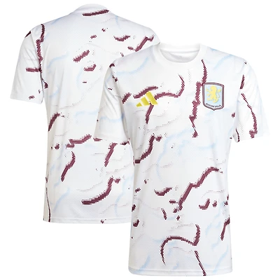 Men's adidas White Aston Villa 2025/26 AEROREADY Pre-Match Top