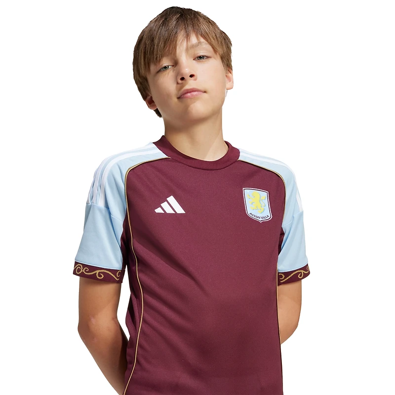 Youth adidas  Claret Aston Villa 2025/26 Home Replica Jersey