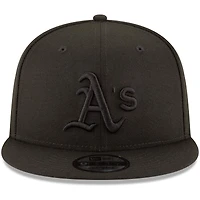 Casquette ajustable à pression New Era Athletics Black on Black 9FIFTY Team - Noir