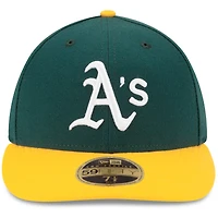 Oakland Athletics New Era Home Authentic Collection On-Field Low Profile 59FIFTY - Casquette ajustée Vert / Or