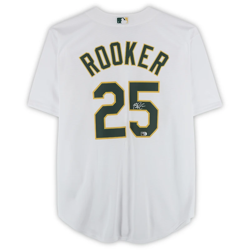 Brent Rooker Athletics Autographed White Nike Replica Jersey