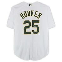 Brent Rooker Athletics Autographed White Nike Replica Jersey