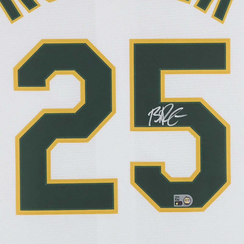 Brent Rooker Athletics Autographed White Nike Replica Jersey