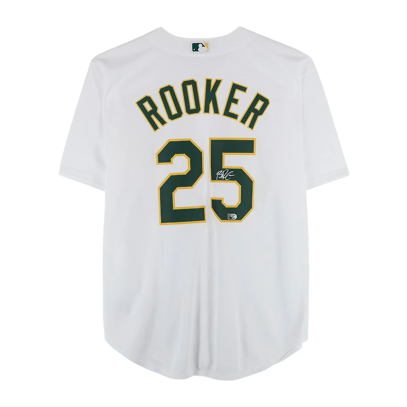 Brent Rooker Athletics Autographed White Nike Replica Jersey