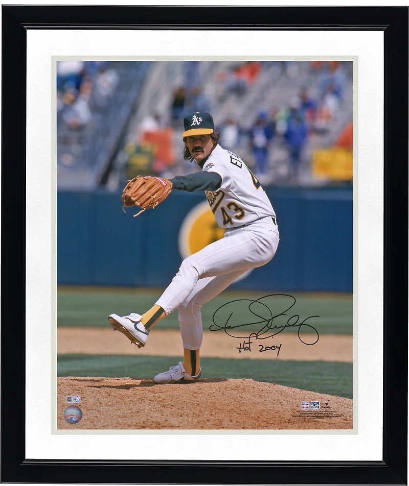 Dennis Eckersley Athletics Autographed 16'' x 20'' Pitching with Glove Forward Photograph with ''HOF 2004'' Inscription