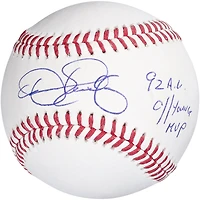 Balle de baseball autographiée par Dennis Eckersley (Athletics) avec inscription « 92 AL CY/MVP »