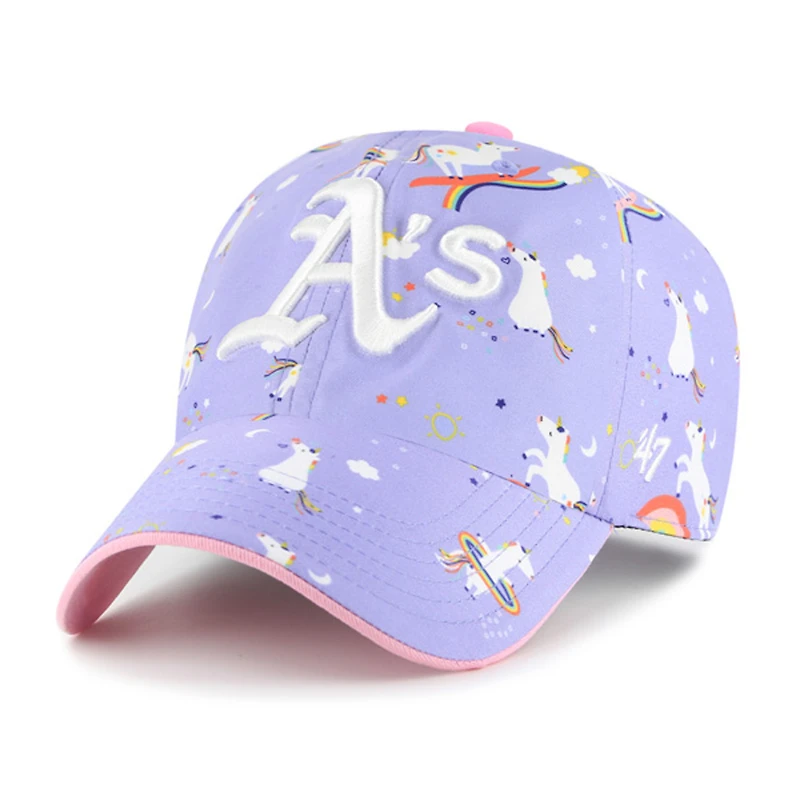 Girls Youth '47  Lavender Athletics Unicorn Clean Up Adjustable Hat