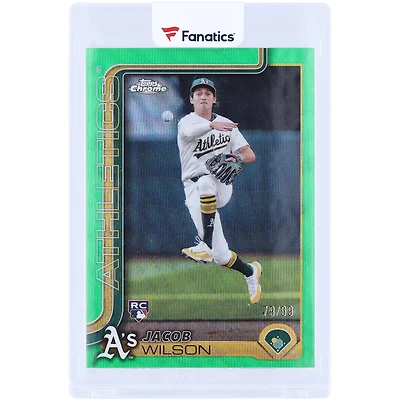 Jacob Wilson Athletics 2025 Topps Chrome Green Wave Refractor #96 #79/99 Rookie Card